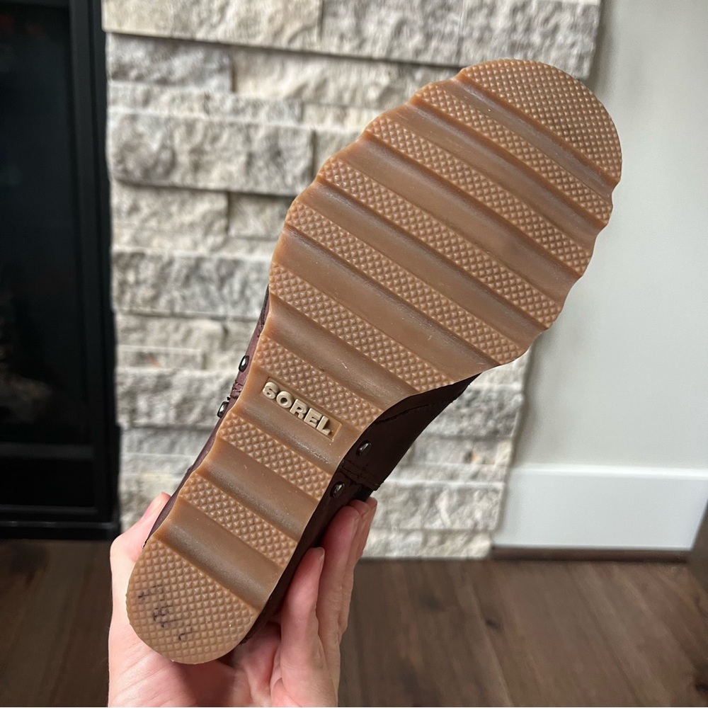 Women’s Sorel Lea Wedge Chelsea Bootie, Redwood brown size 7.5 - Picture 9 of 13